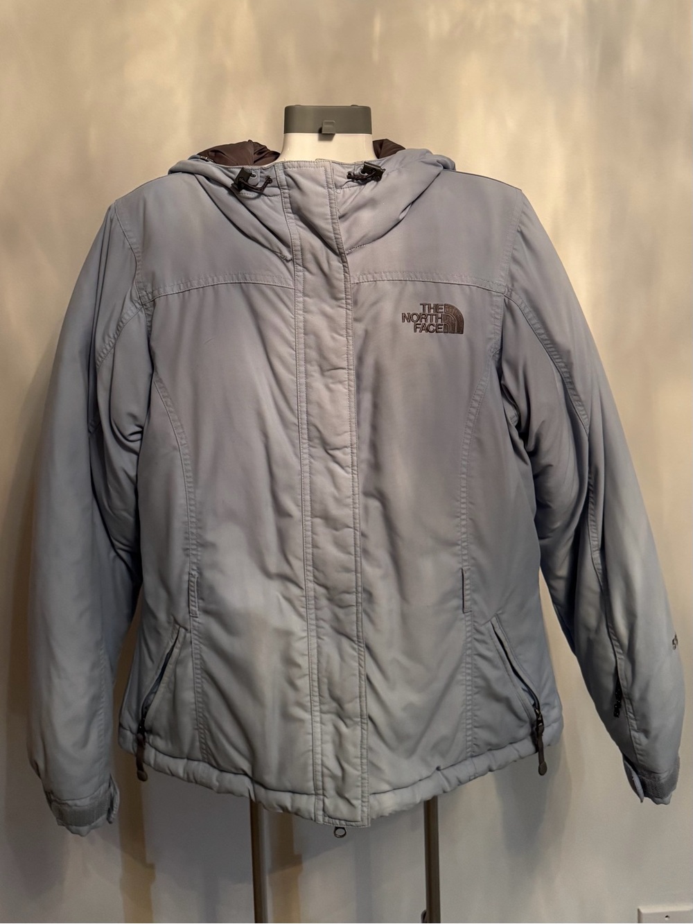 The North Face Women's Light Blue Hooded Puffer Jacket